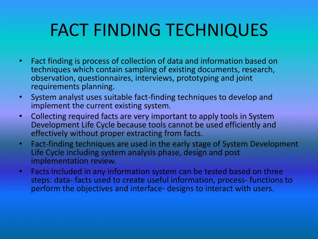 fact finding techniques