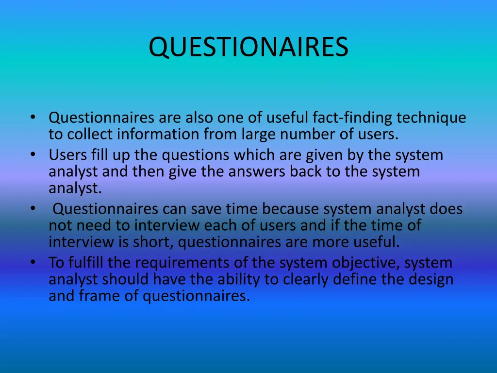 questionaires