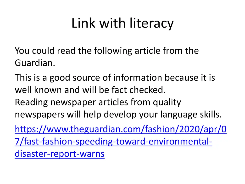 link with literacy