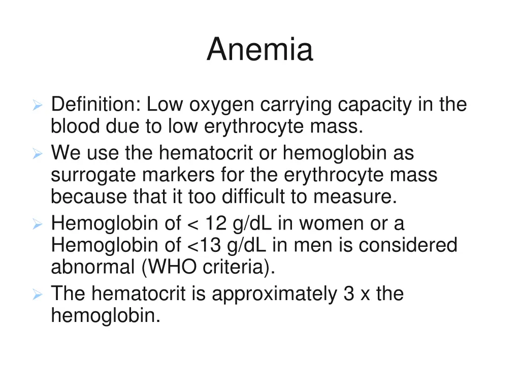 anemia