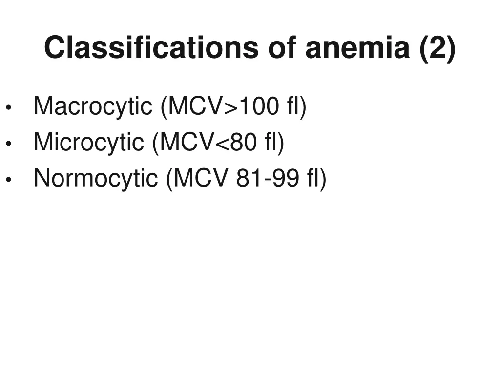 classifications of anemia 2