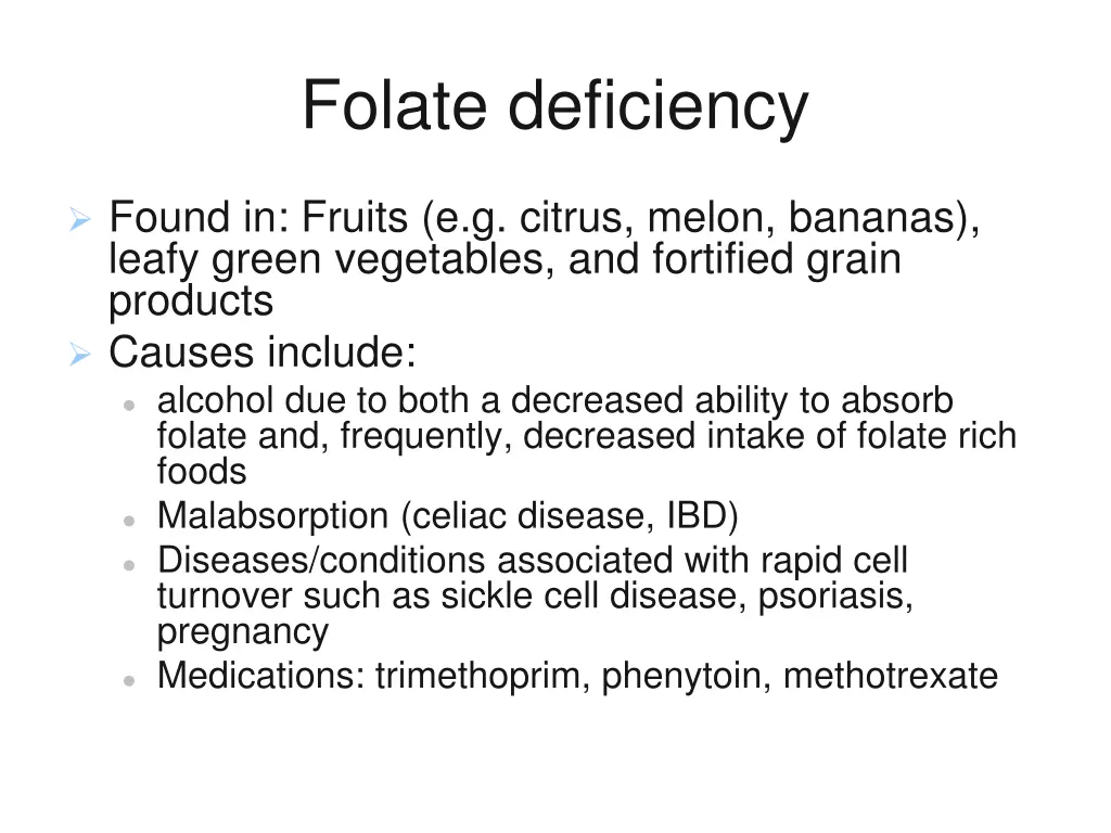 folate deficiency