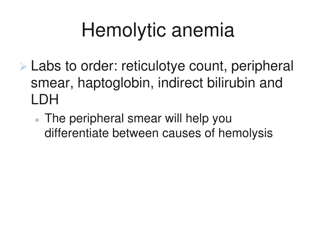 hemolytic anemia