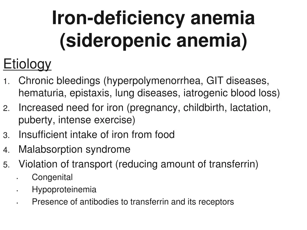 iron deficiency anemia sideropenic anemia