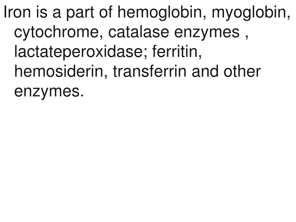 iron is a part of hemoglobin myoglobin cytochrome