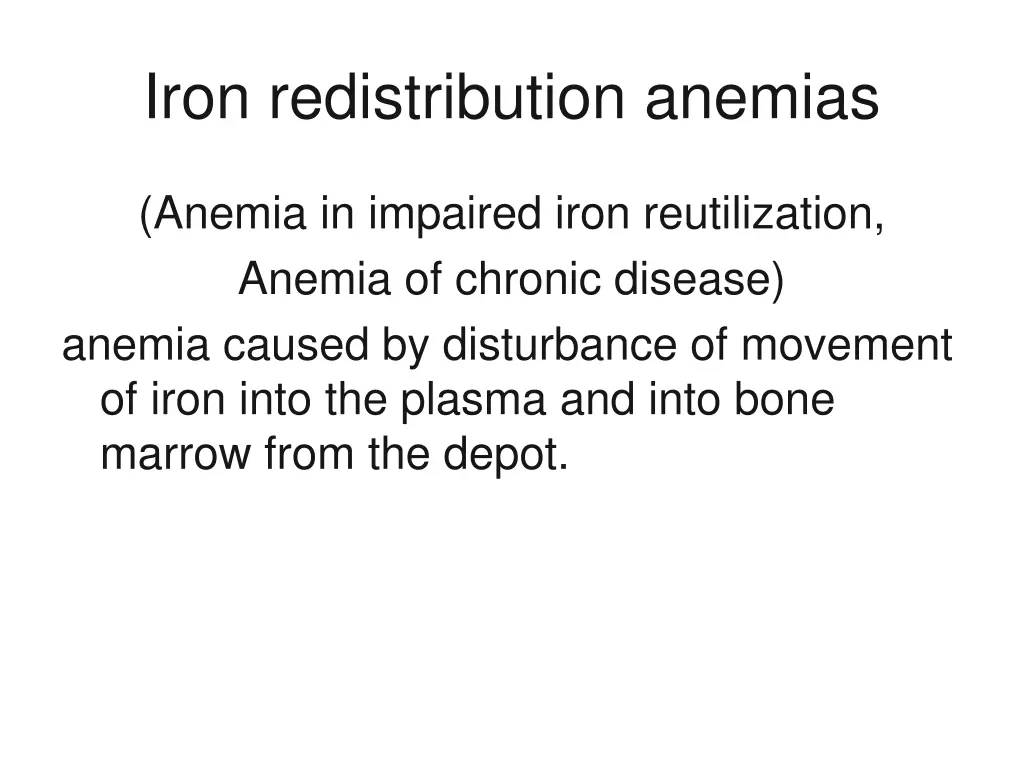 iron redistribution anemias