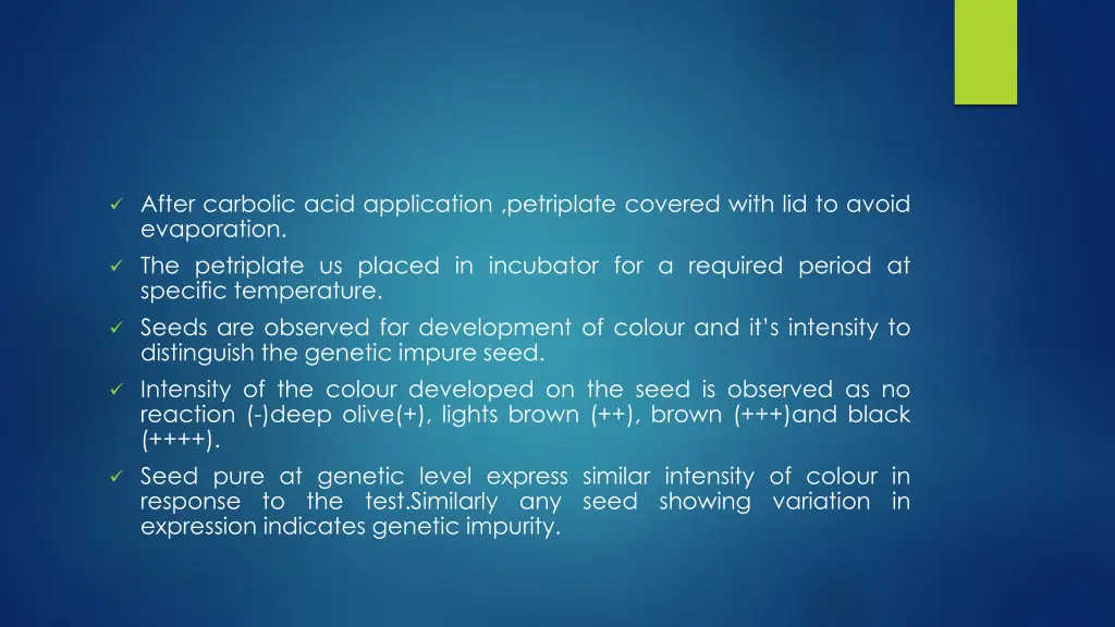 after carbolic acid application petriplate