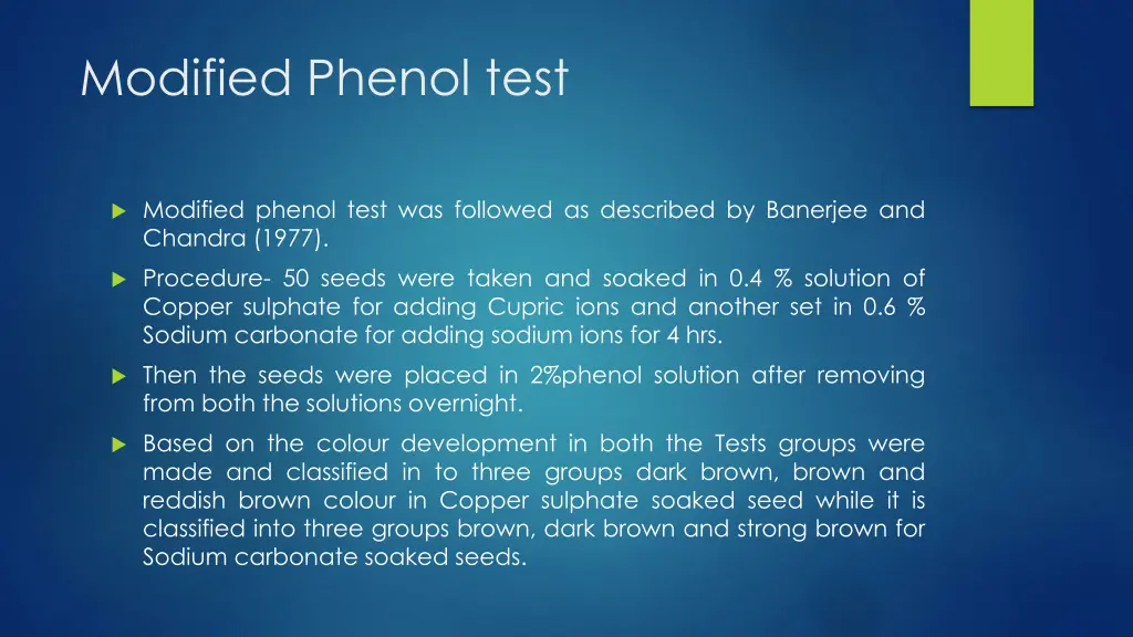 modified phenol test