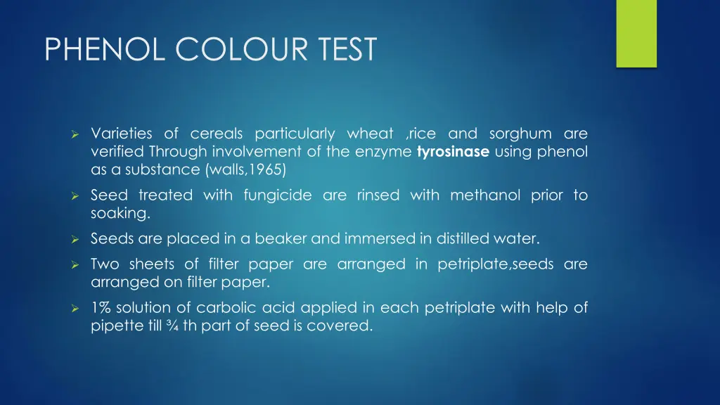 phenol colour test