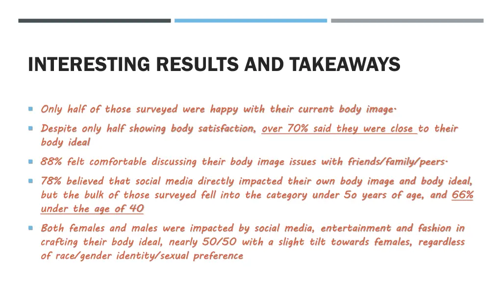 interesting results and takeaways