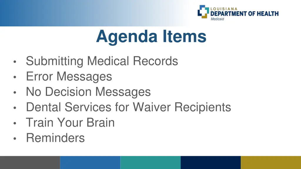 agenda items