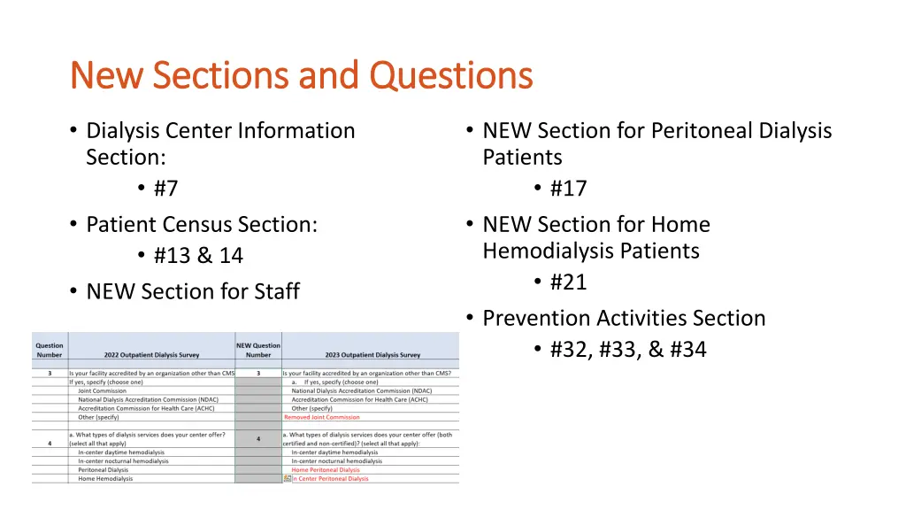 new sections and questions new sections