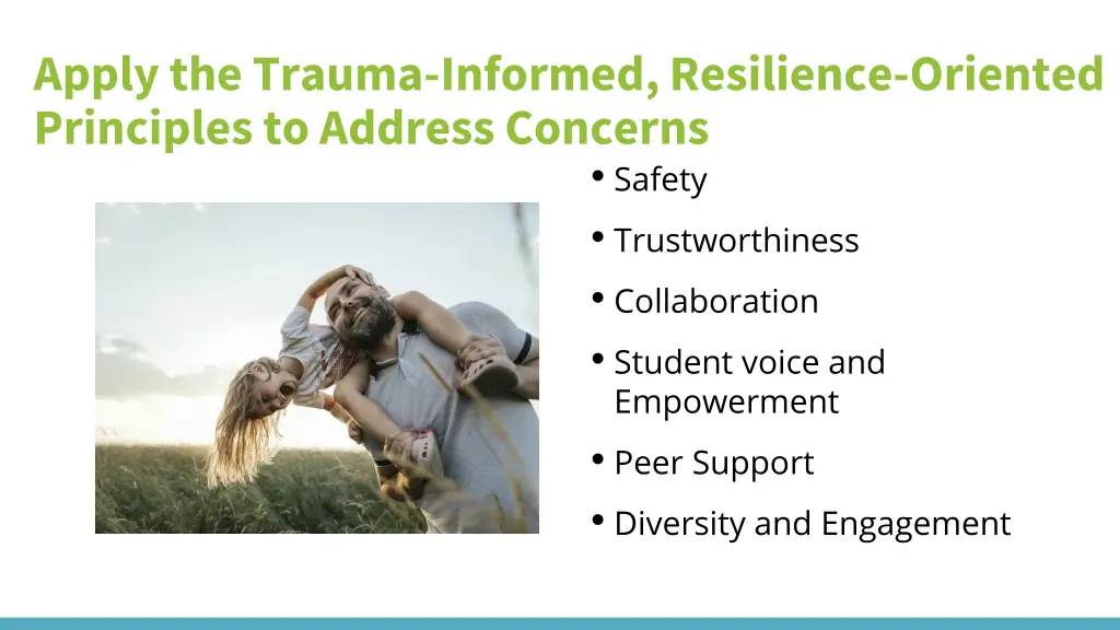 apply the trauma informed resilience oriented