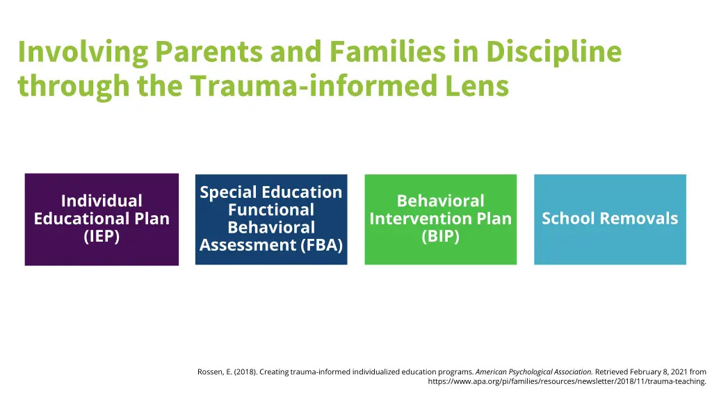 involving parents and families in discipline