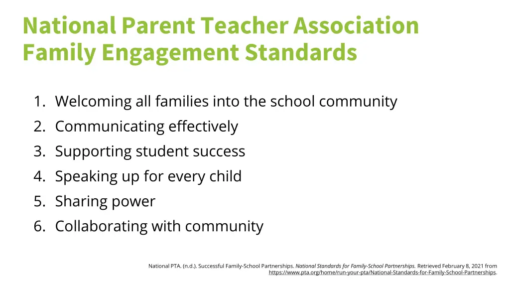 national parent teacher association family