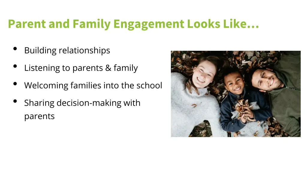 parent and family engagement looks like