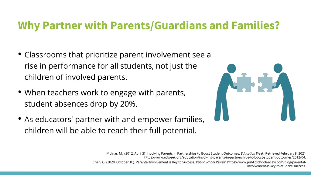 why partner with parents guardians and families