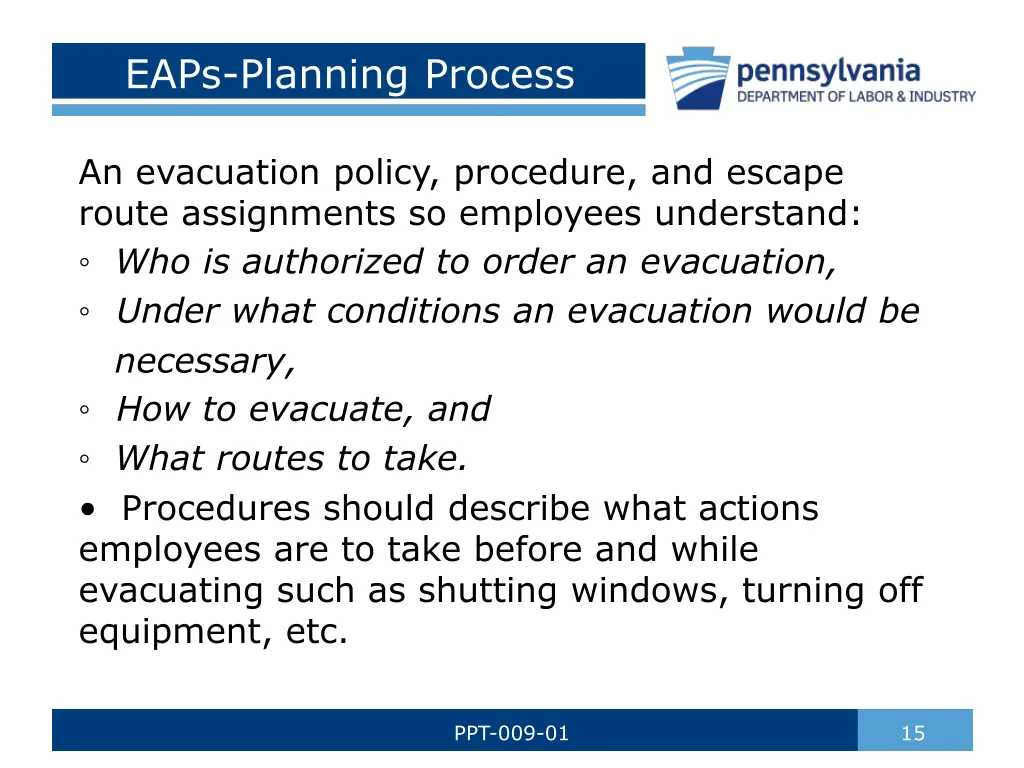 eaps planning process 1