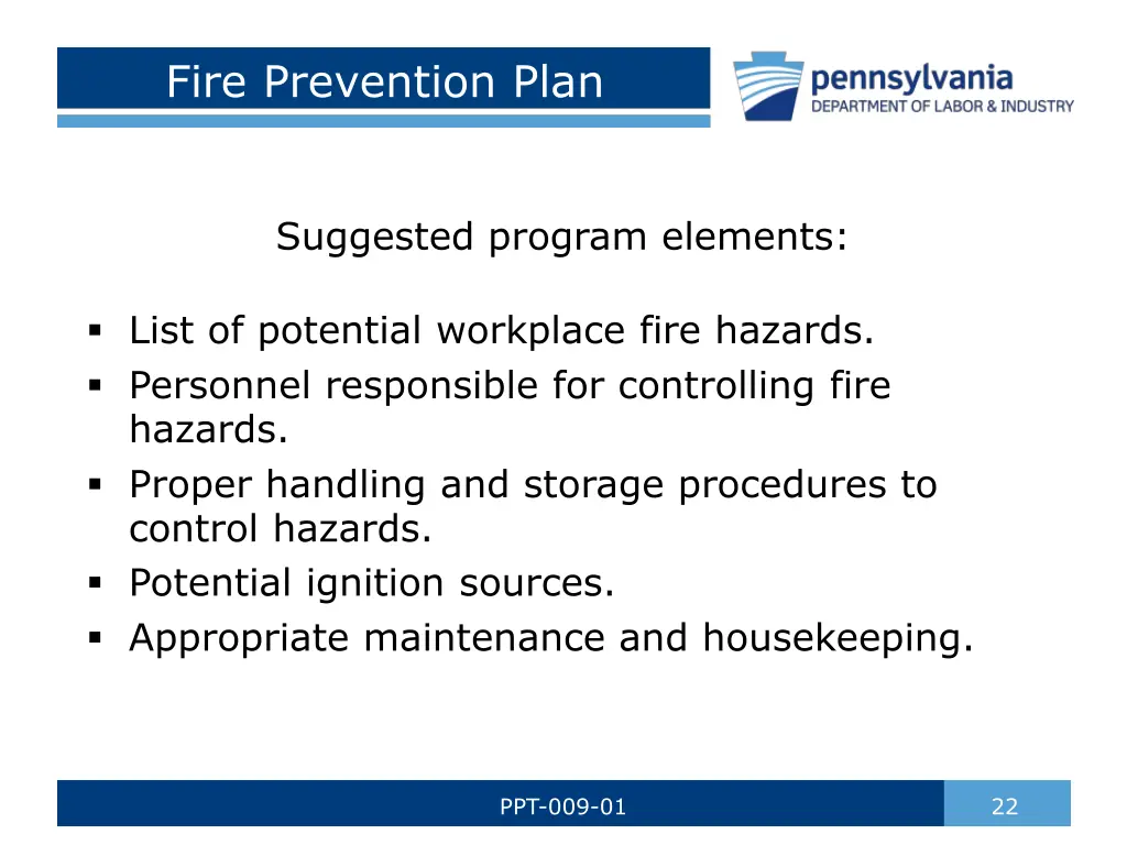 fire prevention plan