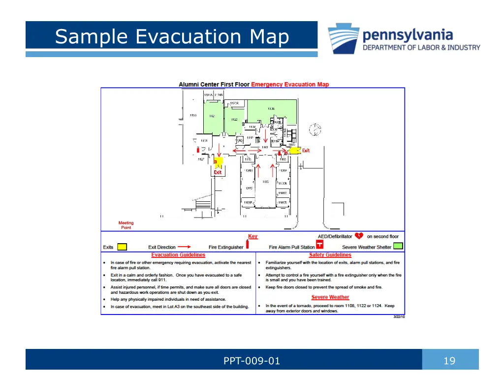 sample evacuation map