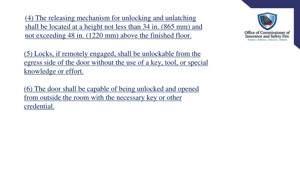 4 the releasing mechanism for unlocking