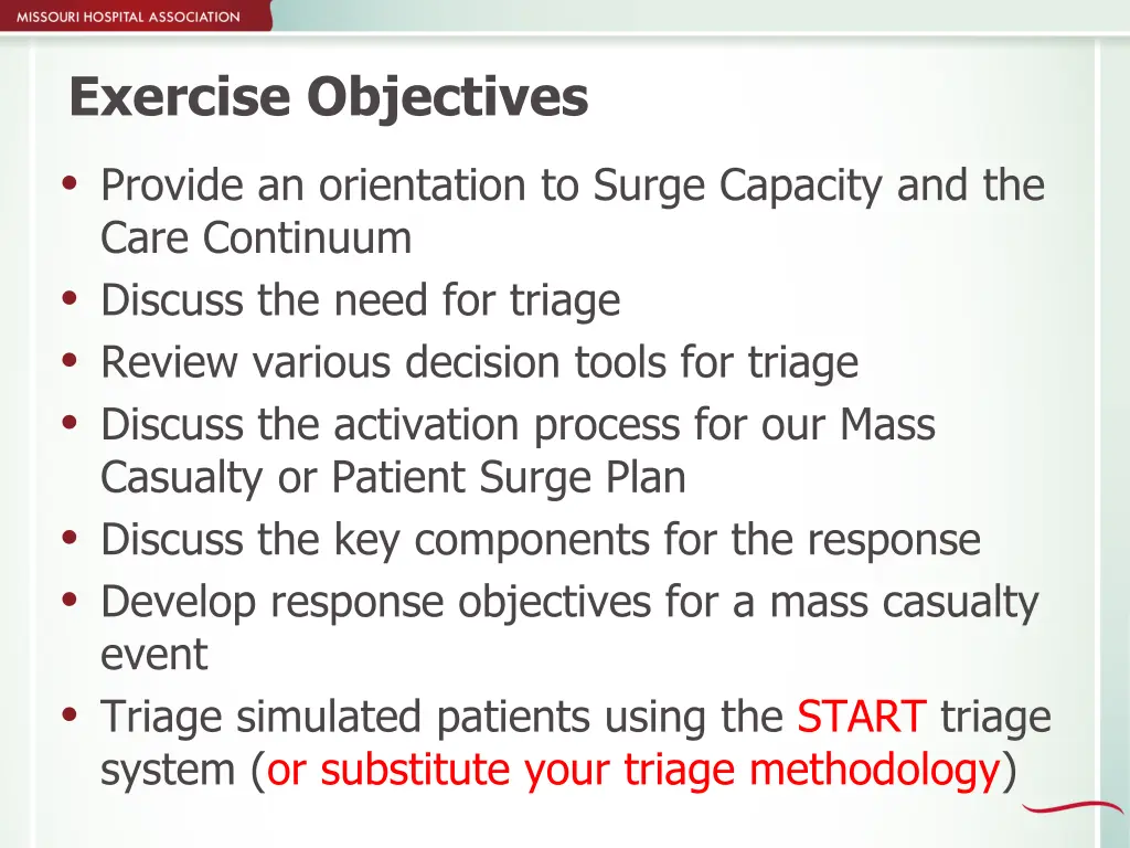 exercise objectives