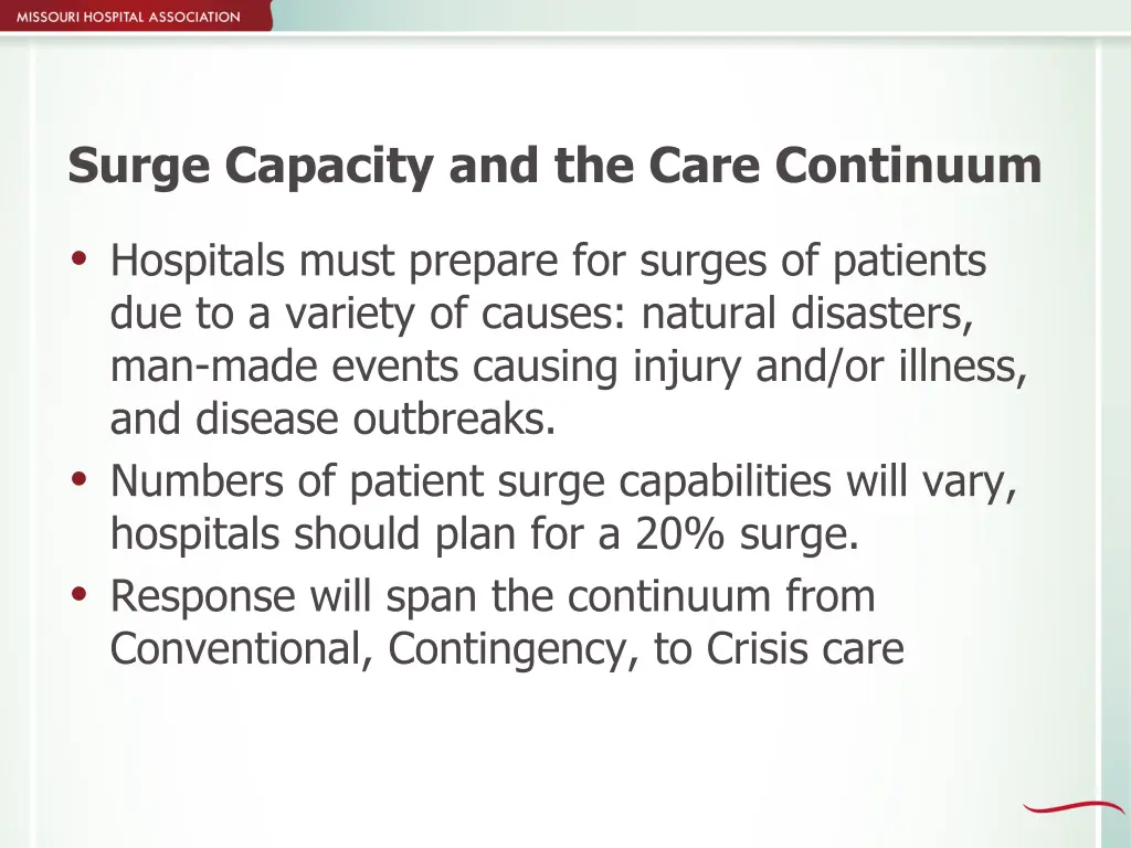 surge capacity and the care continuum