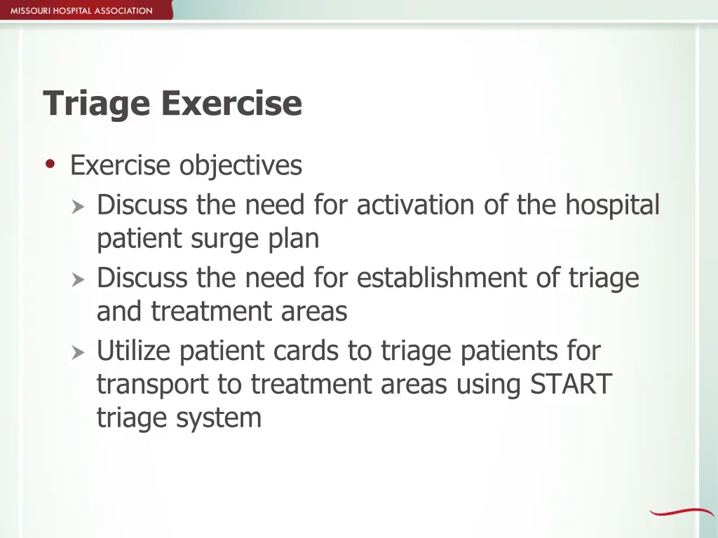 triage exercise