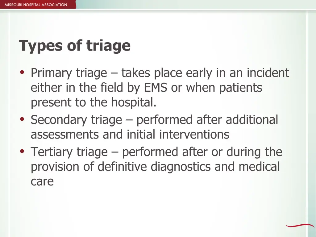 types of triage