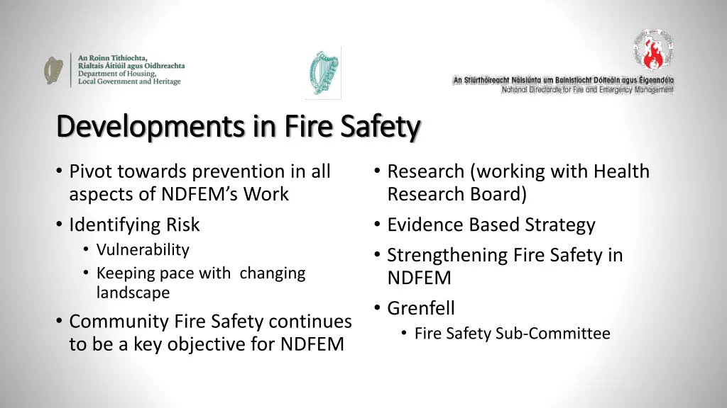 developments in fire safety developments in fire