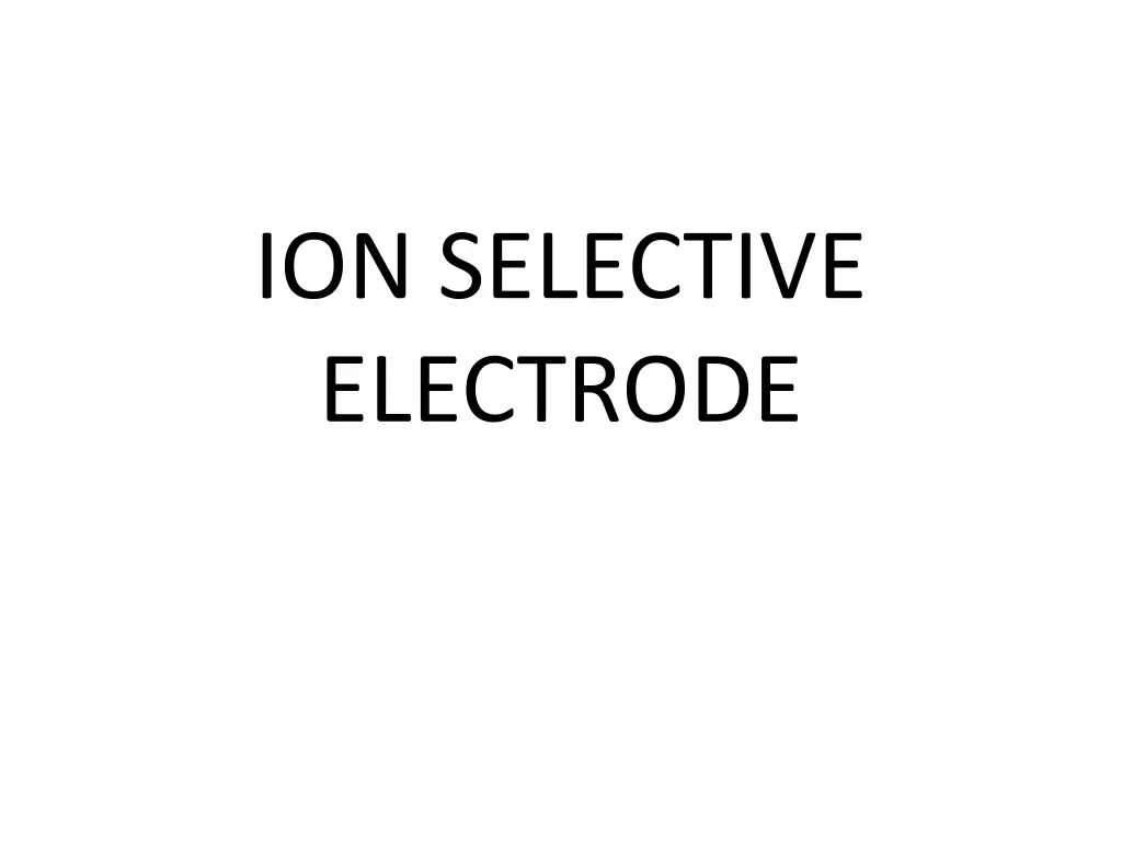 ion selective electrode