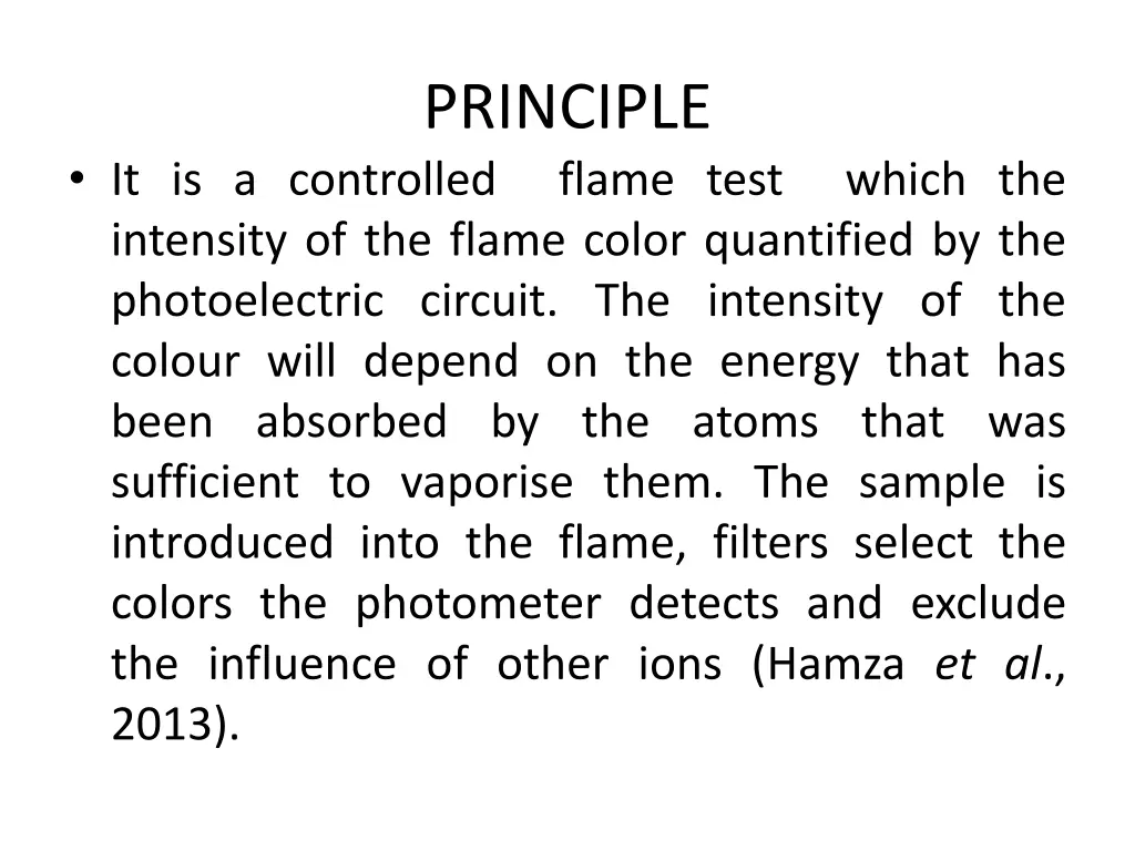 principle flame test