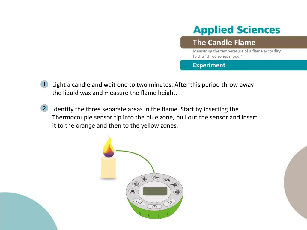 the candle flame measuring the temperature 11