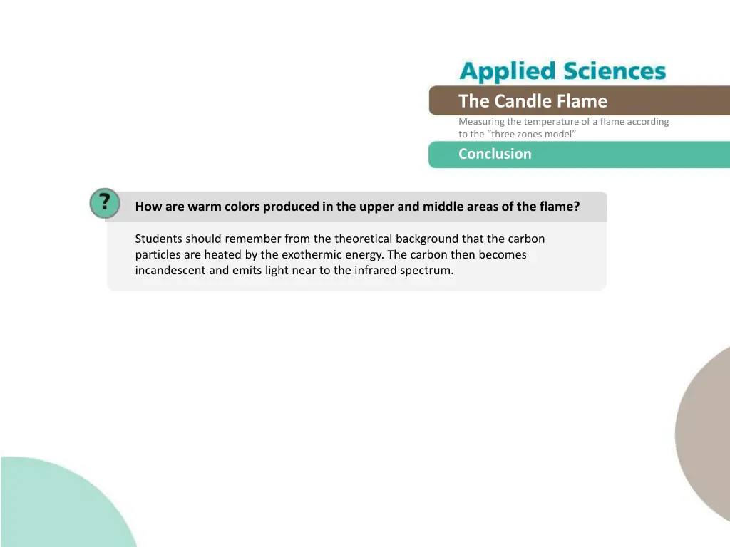 the candle flame measuring the temperature 17