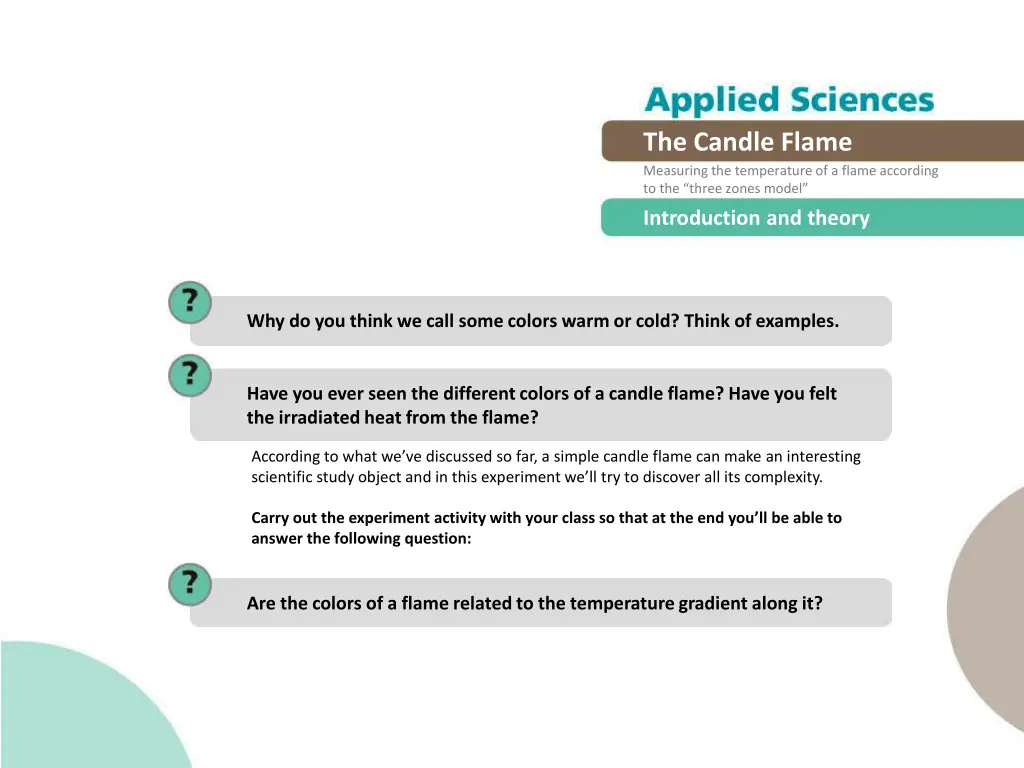 the candle flame measuring the temperature 2