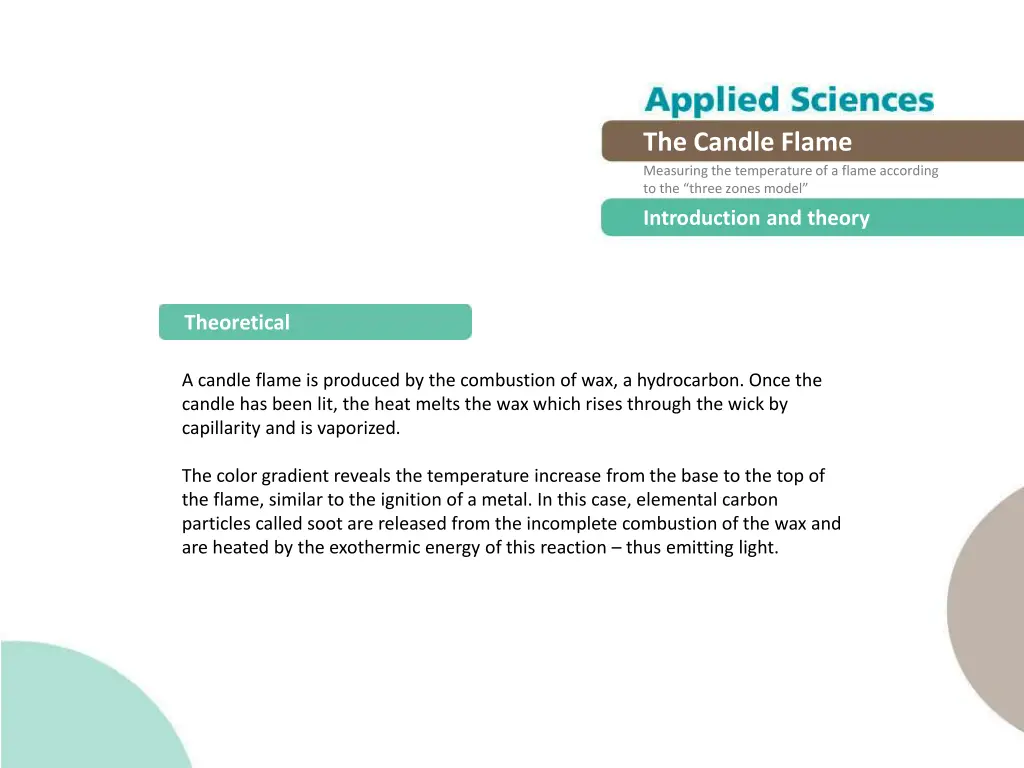 the candle flame measuring the temperature 3