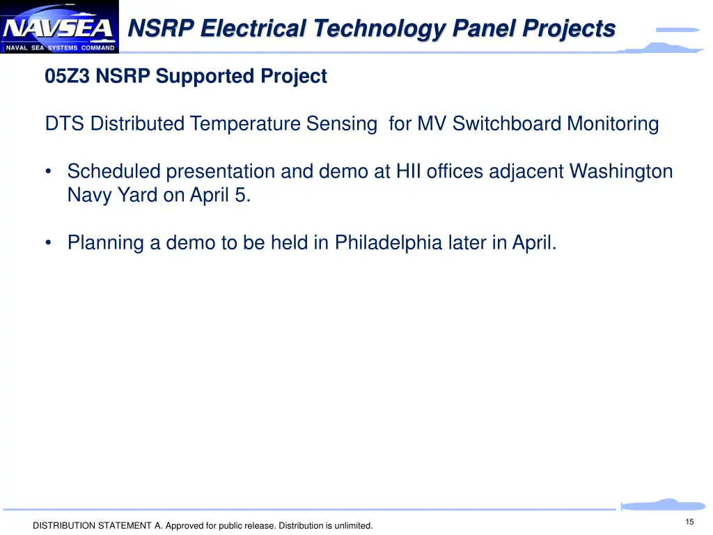 nsrp electrical technology panel projects