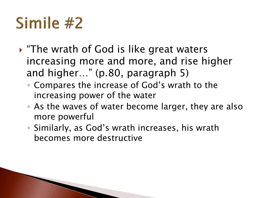 the wrath of god is like great waters increasing