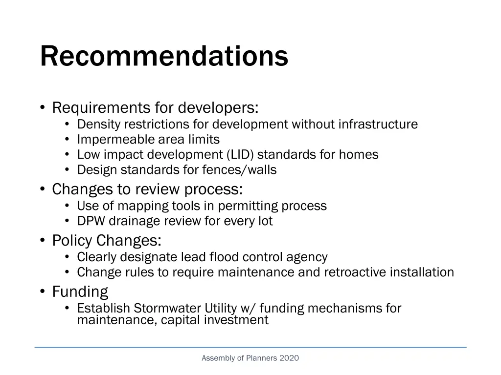 recommendations