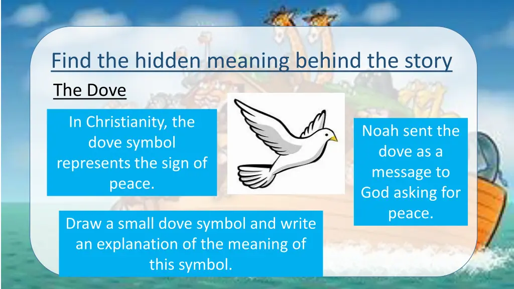 find the hidden meaning behind the story the dove