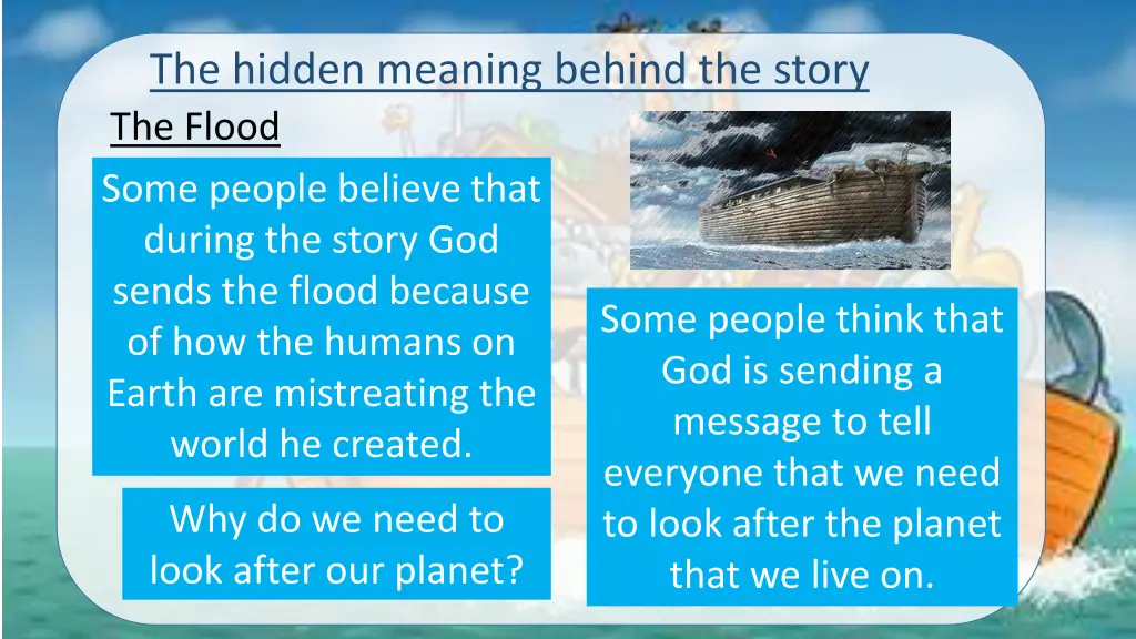 the hidden meaning behind the story the flood