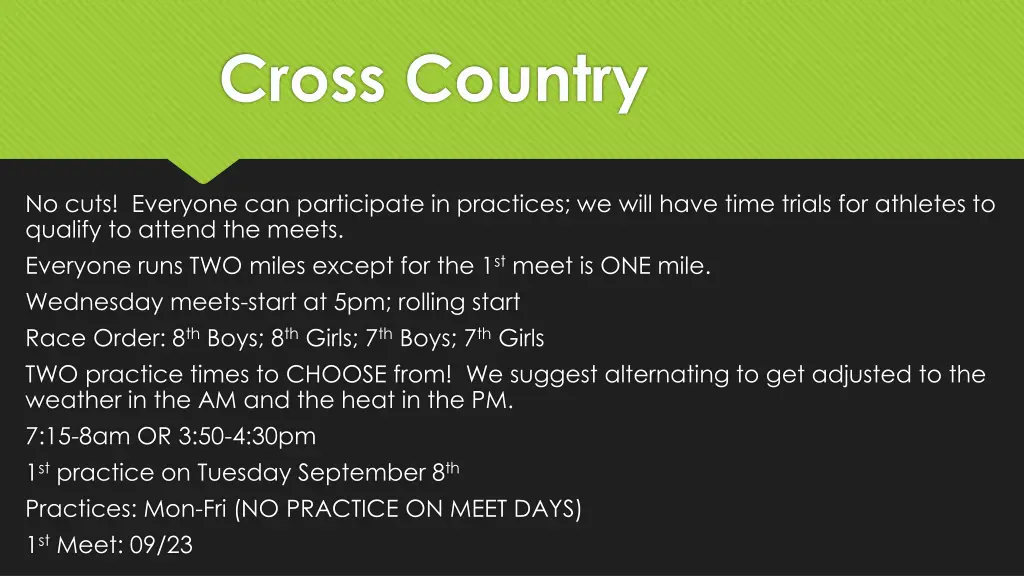 cross country