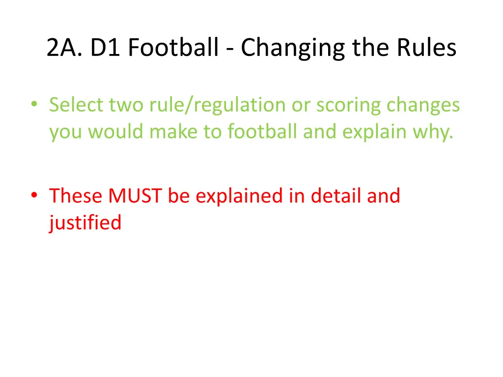 2a d1 football changing the rules