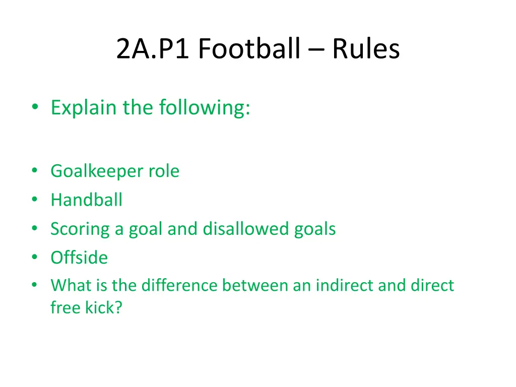 2a p1 football rules