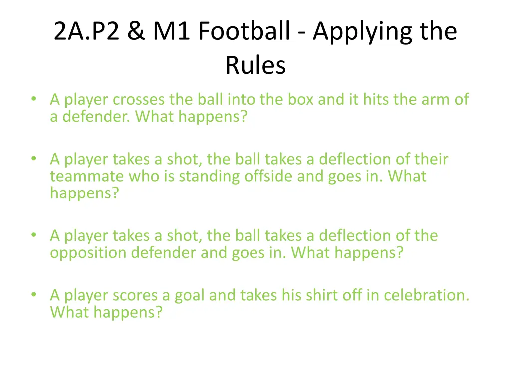 2a p2 m1 football applying the rules a player