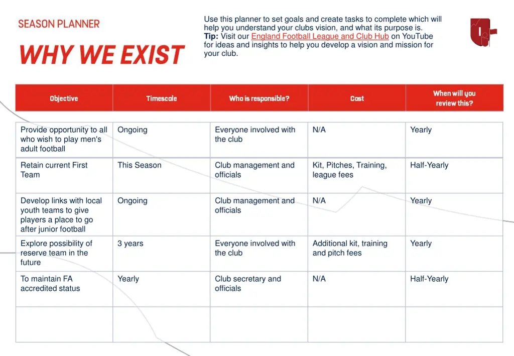 use this planner to set goals and create tasks