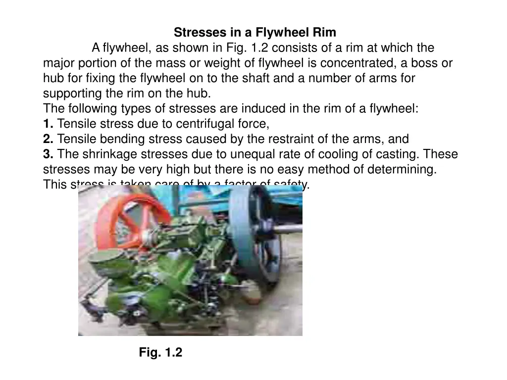 stresses in a flywheel rim