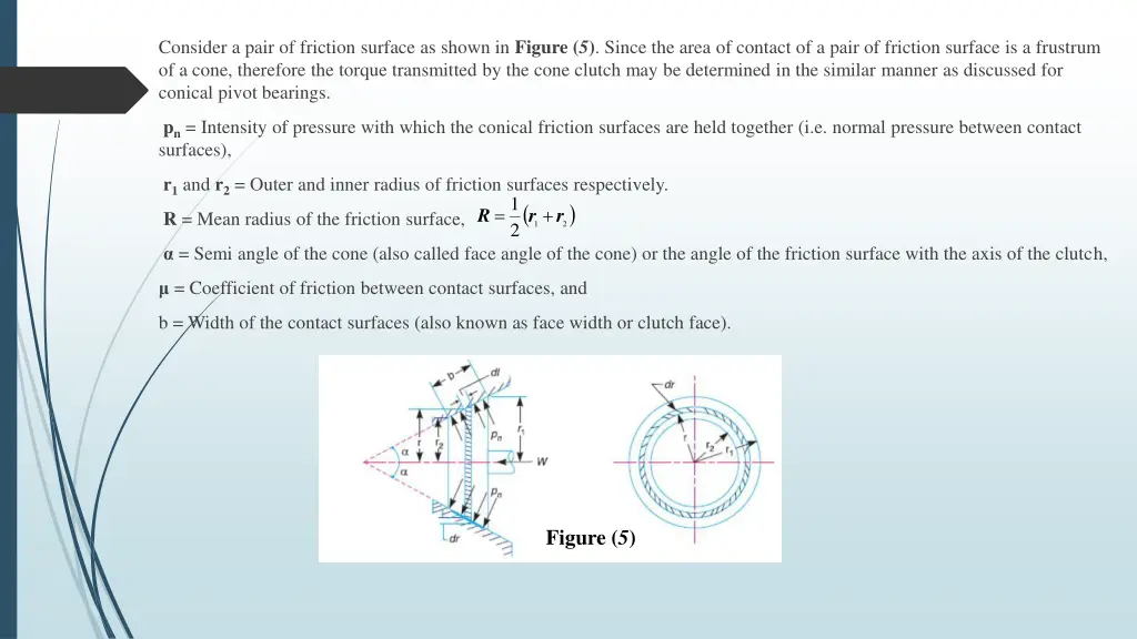 consider a pair of friction surface as shown