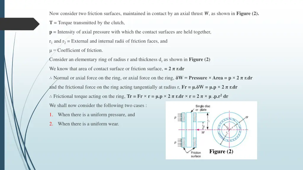 now consider two friction surfaces maintained