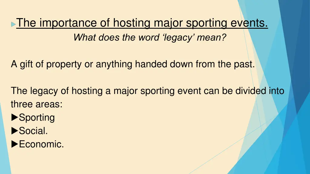 the importance of hosting major sporting events 1